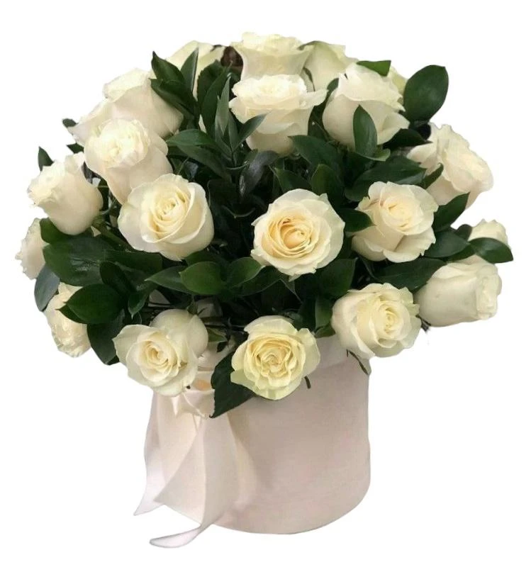 Caja De Rosas Blancas X24 — flores para cumpleaños. Flores Les Roses, envío a domicilio.