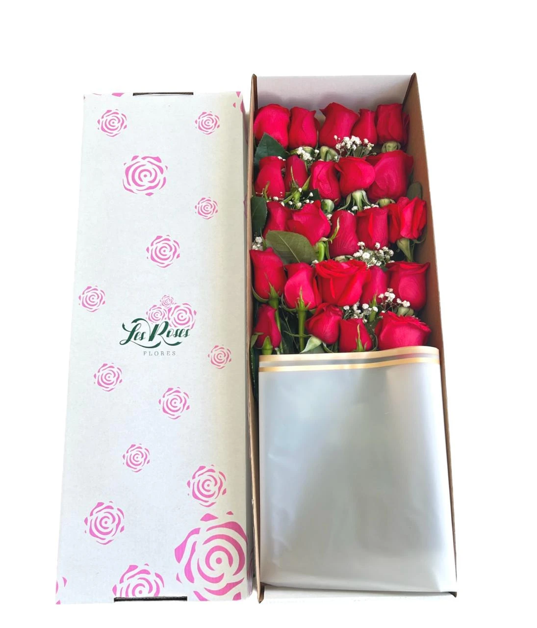 Caja De Rosas Rojas X24 Und. Estuche de rosas para Amor y Amistad de Flores Les Roses, envío a domicilio.