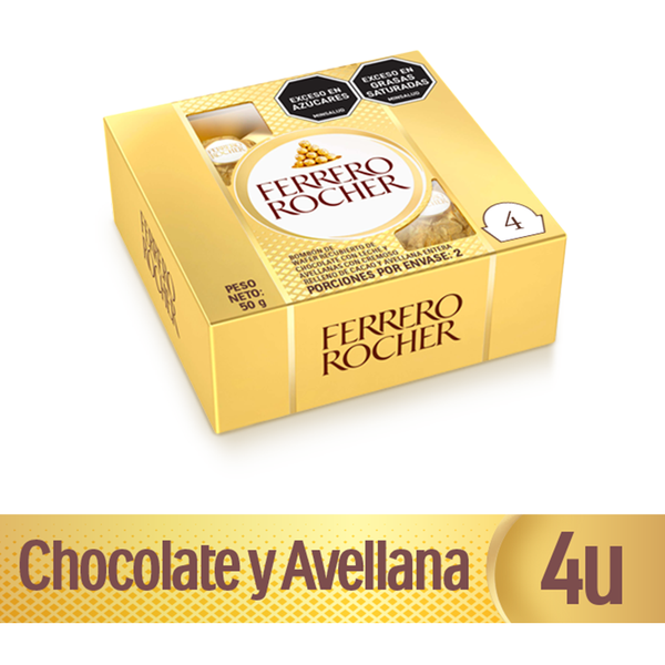Caja Ferrero Rocher X4 Unidades  — Agradecimientos. Arreglo floral de Flores Les Roses con envío a domicilio en Bogotá.