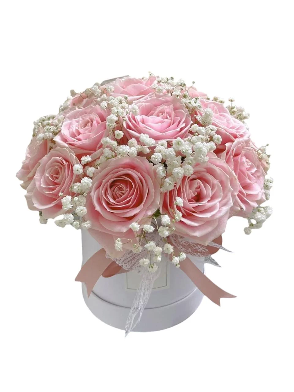 Flores De Rosas Rosadas En Caja X12 Unidades. Estuche de rosas para Amor y Amistad, Flores Les Roses, envío a domicilio.