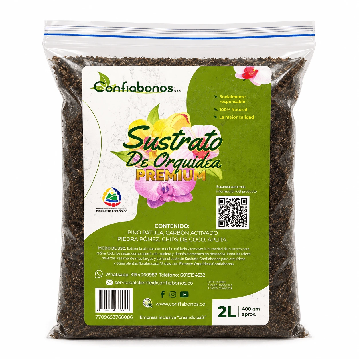 Comprar Sustrato De Coco Para Orquídeas en Bogotá. Floristería Les Roses. Envío a domicilio. Plantas y bonsáis.